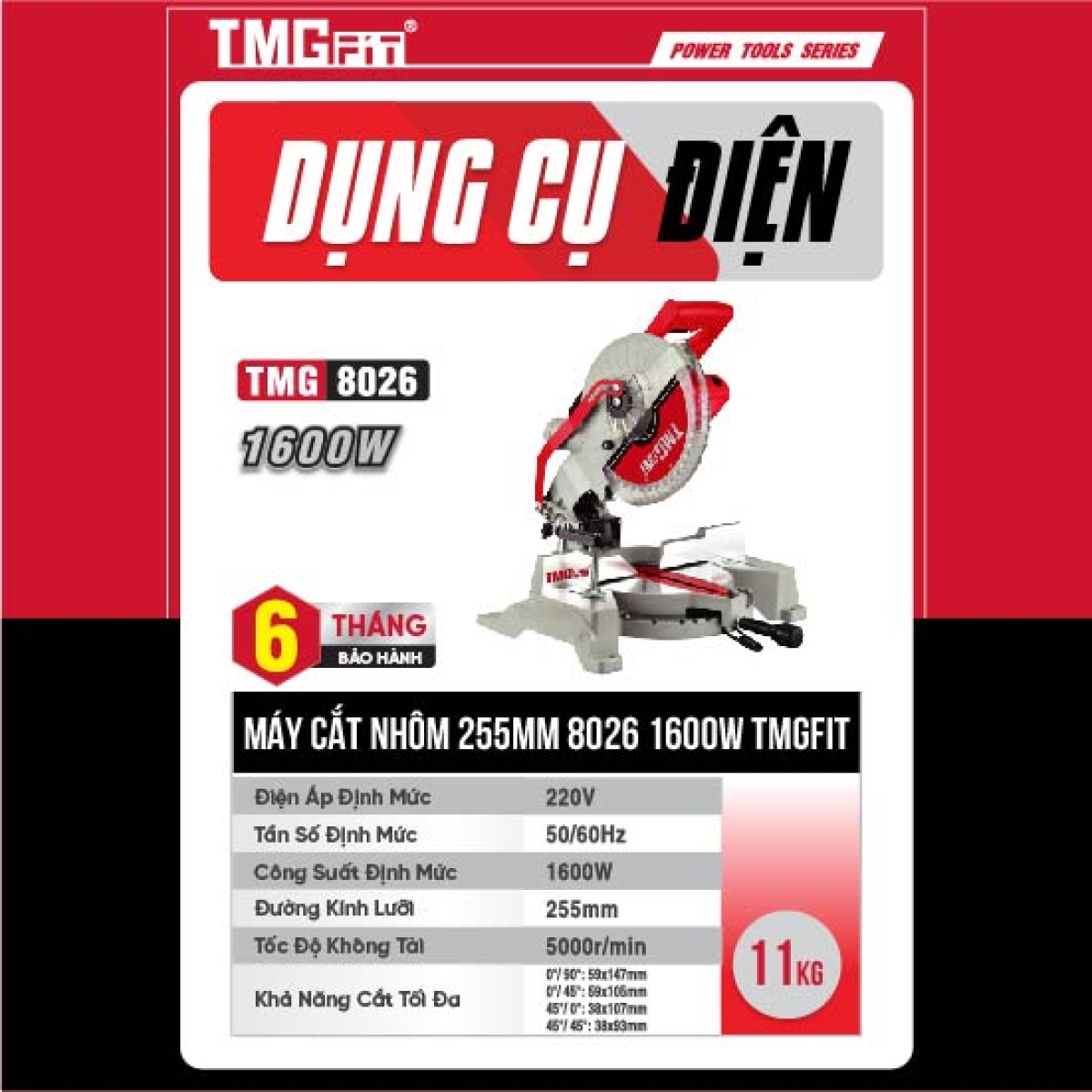 Máy cắt nhôm 255mm 1600W 8026