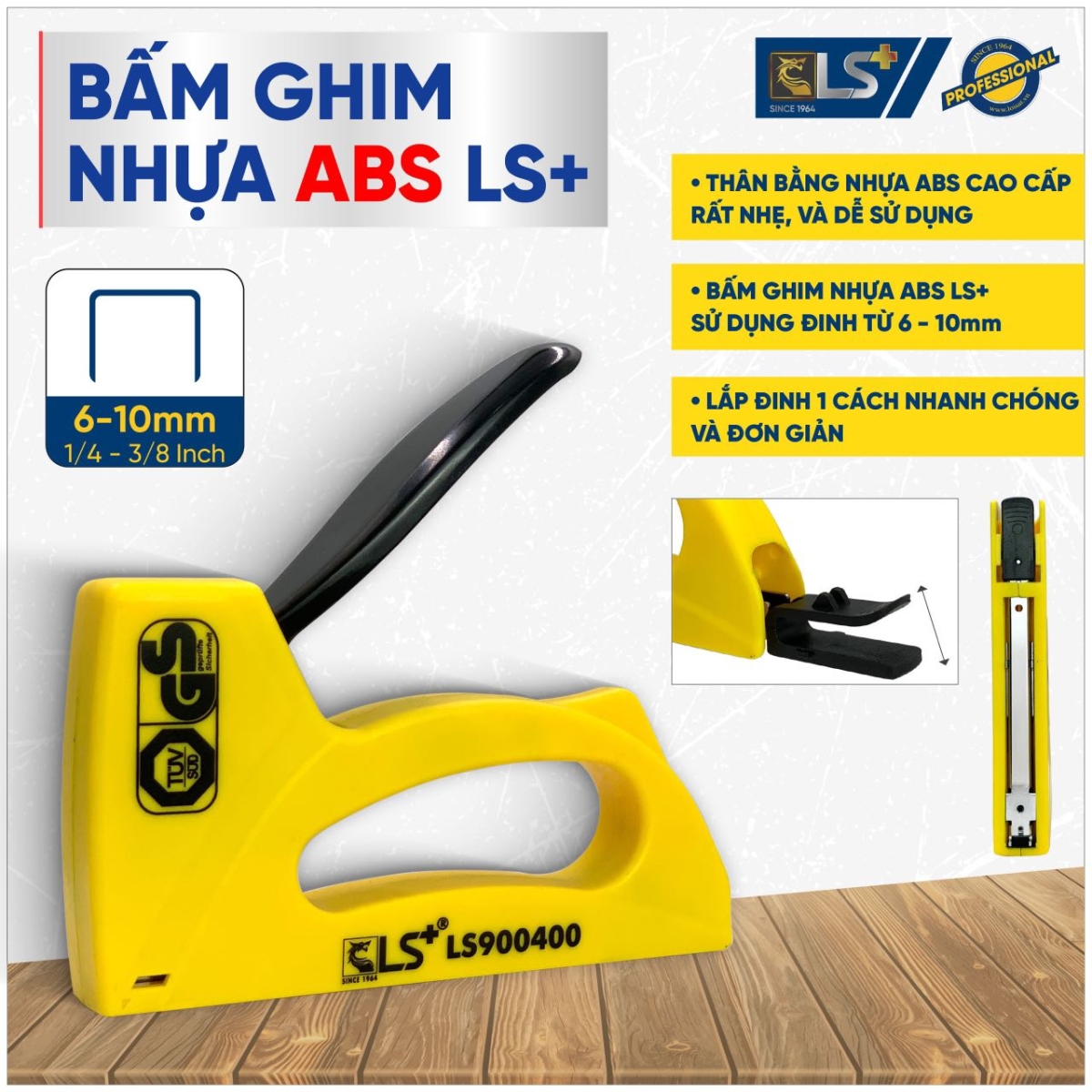 Bấm ghim nhựa ABS LS+