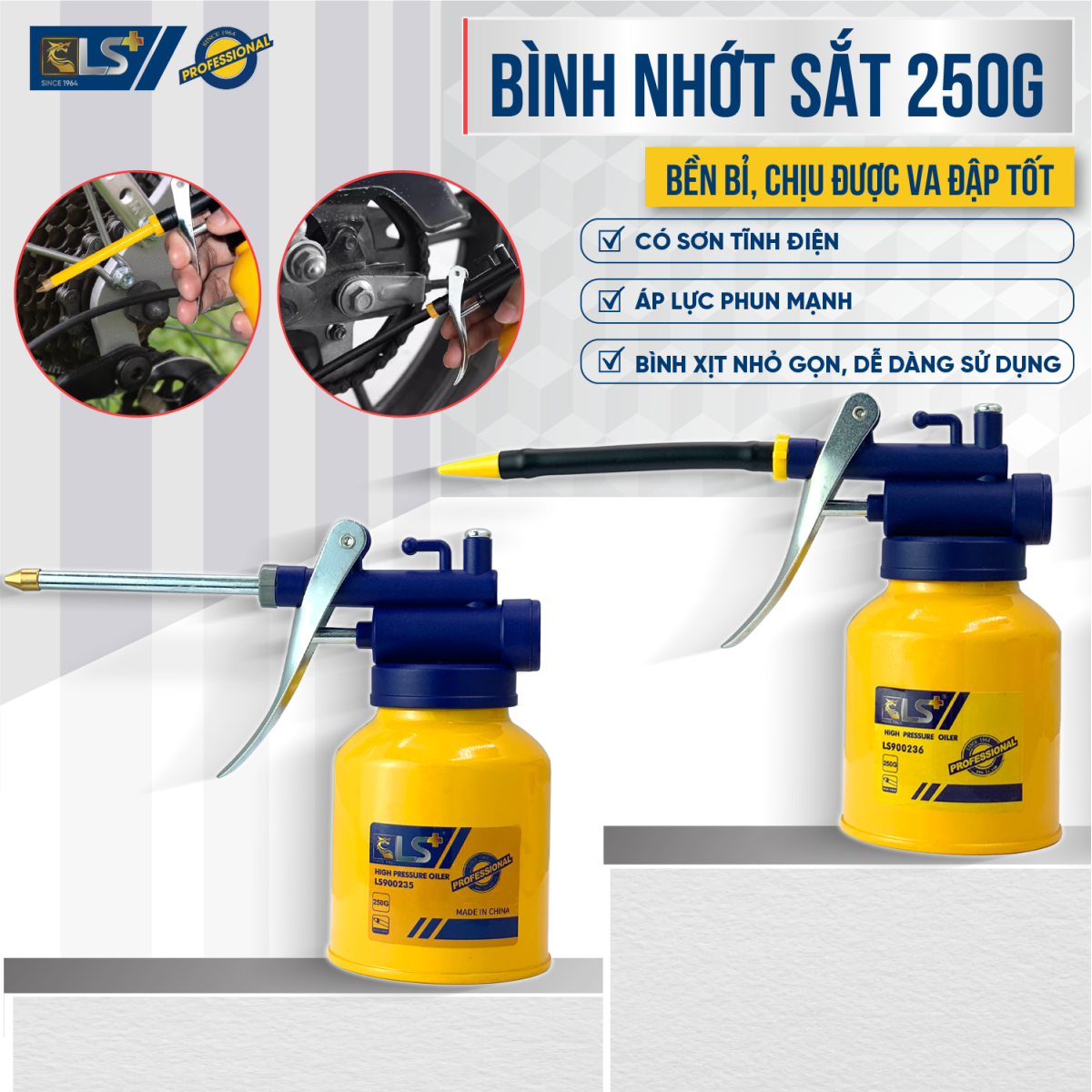 Bình nhớt sắt 250g LS+ 