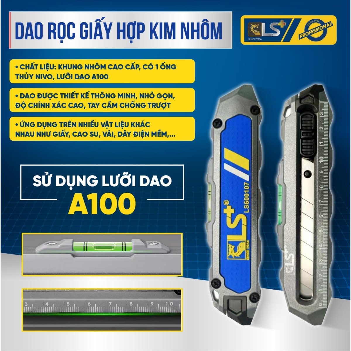 Dao rọc giấy hợp kim nhôm LS+