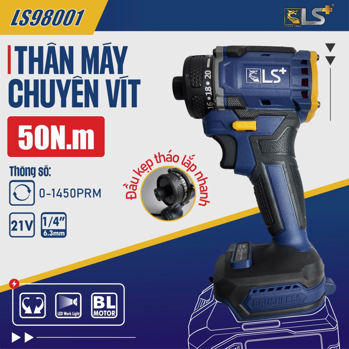 Thân Máy Chuyên Vít 50N.m LS+