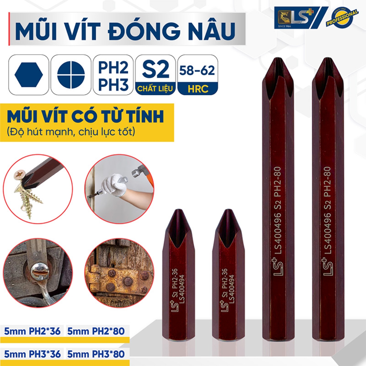 LS+ Brown Impact Screwdriver Bit