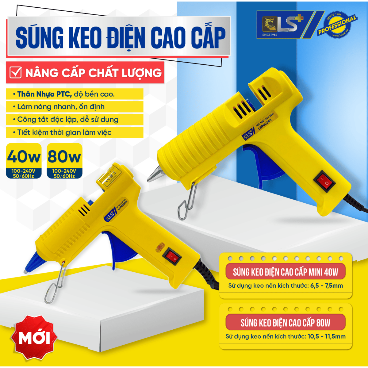 Súng keo điện cao cấp LS+