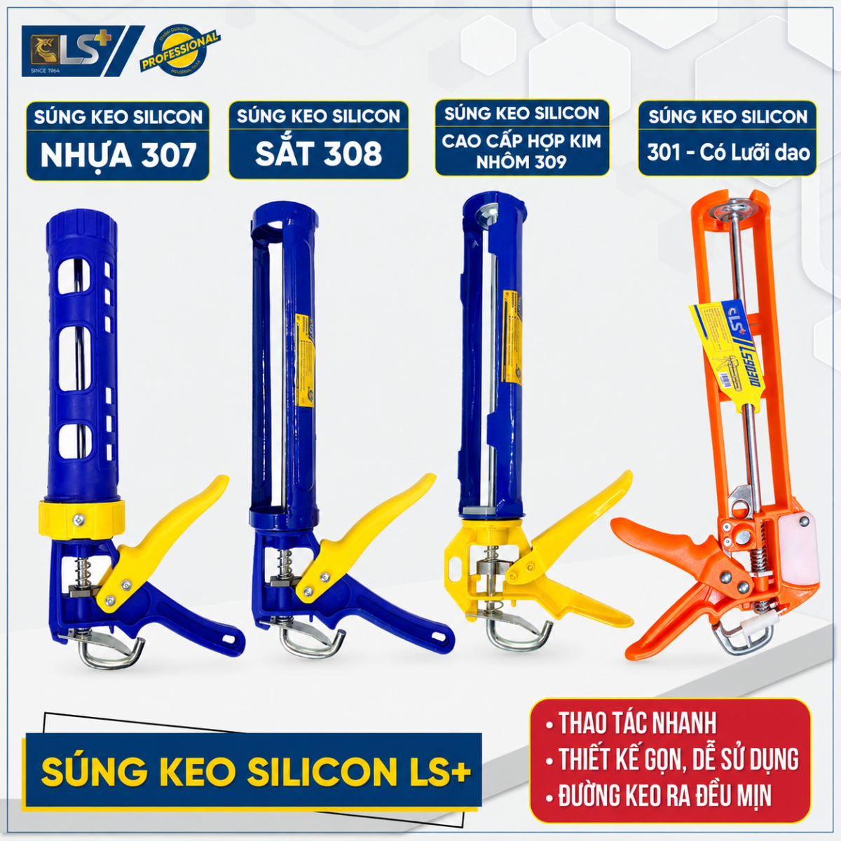 Súng keo silicon LS+