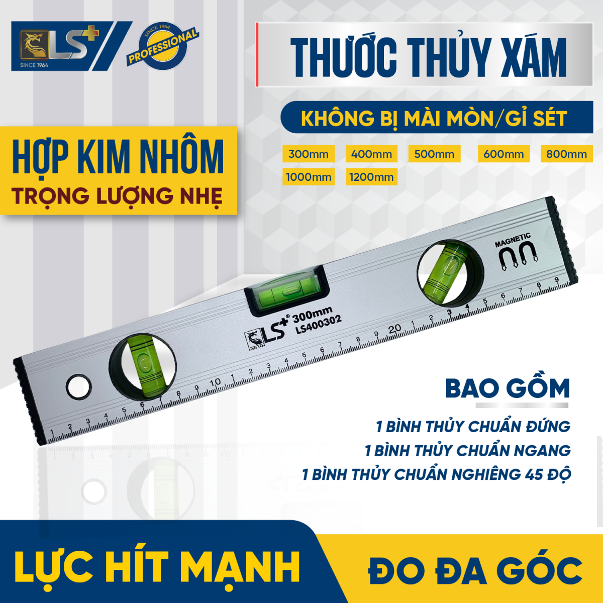 Thước thủy xám LS+