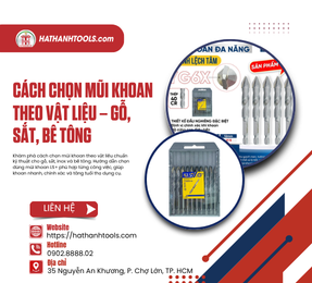 Cách Chọn Mũi Khoan Theo Vật Liệu – Gỗ, Sắt, Bê Tông