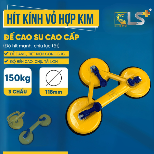 Hít kính vỏ hợp kim 3 chấu LS+
