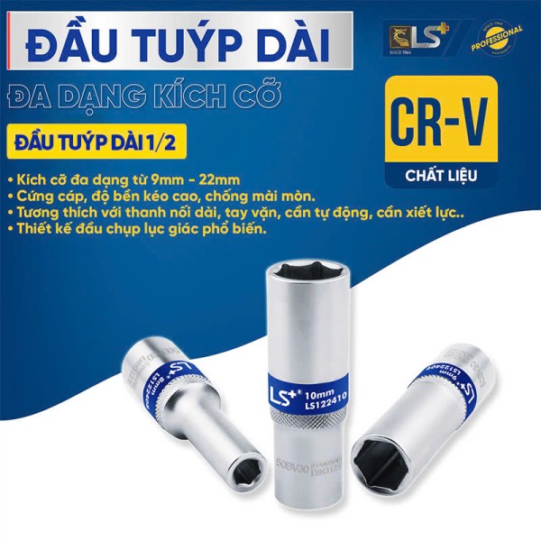 Đầu tuýp 1/2 dài LS+ 