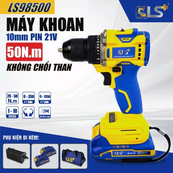 Máy Khoan 10mm Pin 21V 50N.m LS+