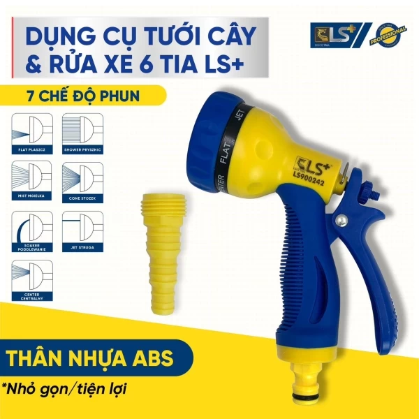 Dụng cụ tưới cây & rửa xe 6 tia LS+