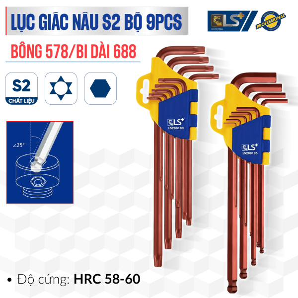 Lục giác nâu S2 bộ bi 688 9PCS LS+