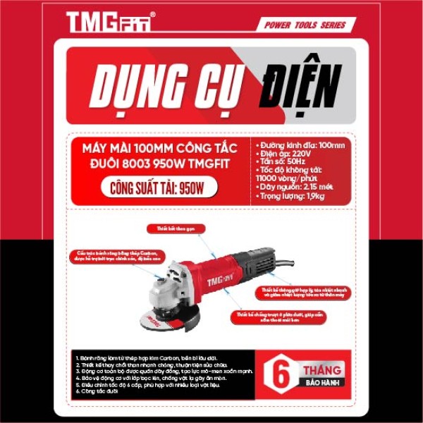 Máy Mài 100mm Công Tắc Đuôi 950W 8003 