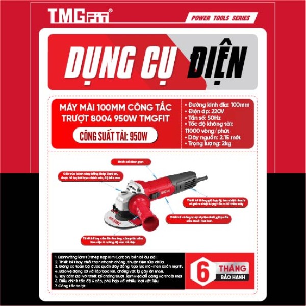 Máy mài 100mm công tắc trượt 950 W 8004