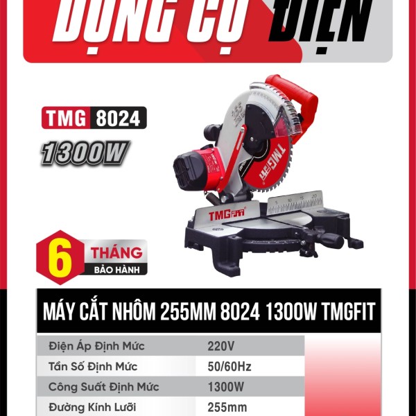 Máy cắt nhôm 255mm 1300W 8024 (Có Kèm Lưỡi 60 Răng)