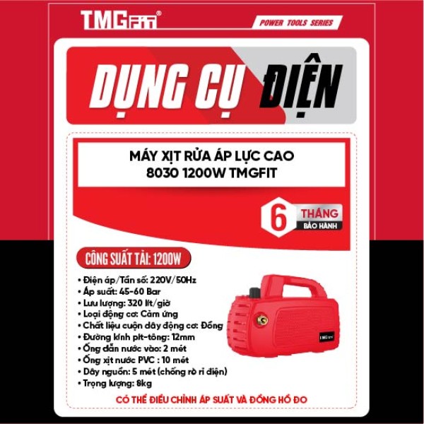 Máy xịt rửa cao áp 1200W 8030