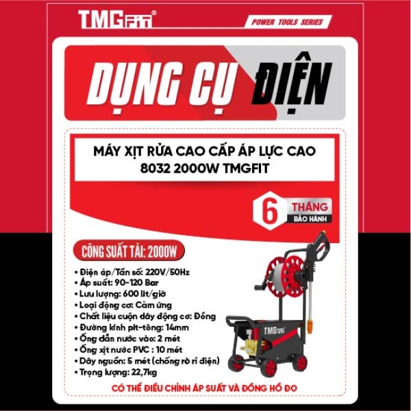 Máy xịt rửa cao áp đẩy tay 2000W 8032