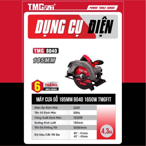 Máy cưa gỗ 185mm 1650W 8040