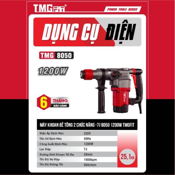 Máy khoan búa 2 chức năng 28mm 1200W 8050