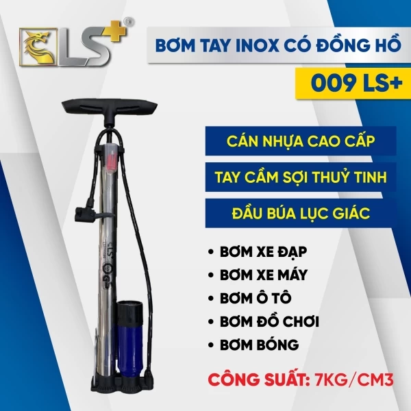Stainless Steel Hand Pump with Gauge 009 LS+