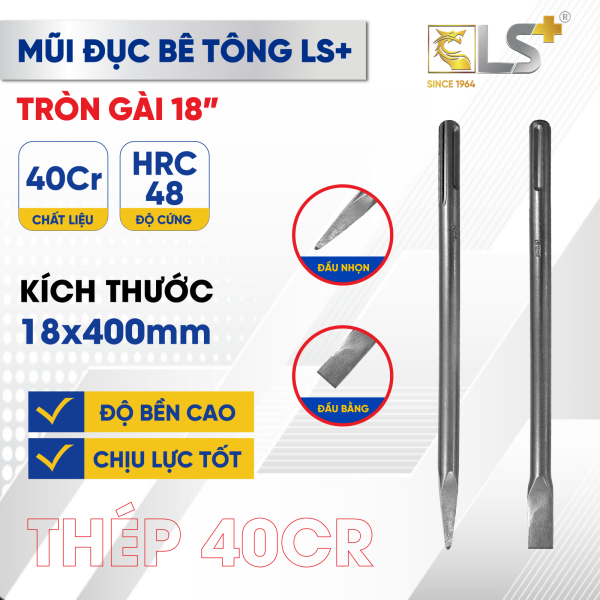 Mũi đục bê tông tròn gài 18" LS+ 