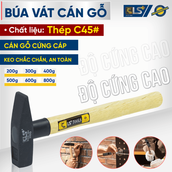 Búa vát cán gỗ LS+