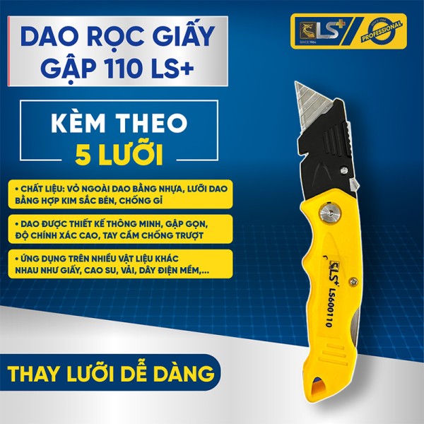 Dao Rọc Giấy 110 Gấp 5 Lưỡi LS+
