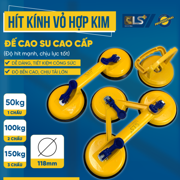 Hít kính vỏ hợp kim 1 chấu LS+