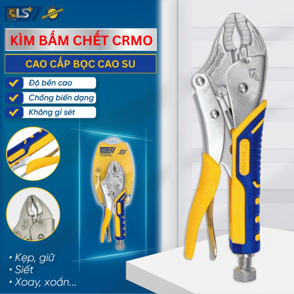 Kìm bấm chết bọc cao su cao cấp CRMO LS+
