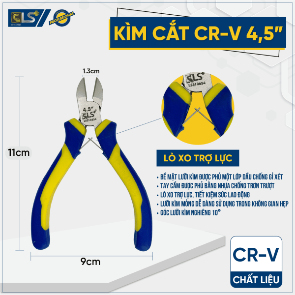 Kìm cắt CRV 4.5" - 114mm LS+ 
