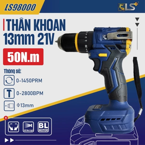 Thân Máy Khoan 13mm 21V 50N.m LS+