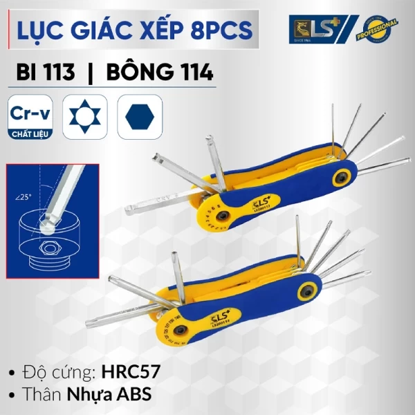 Folding Hex Key Set 8PCS LS+
