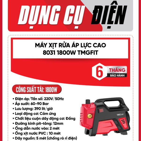 Máy xịt rửa cao áp 1800W 8031