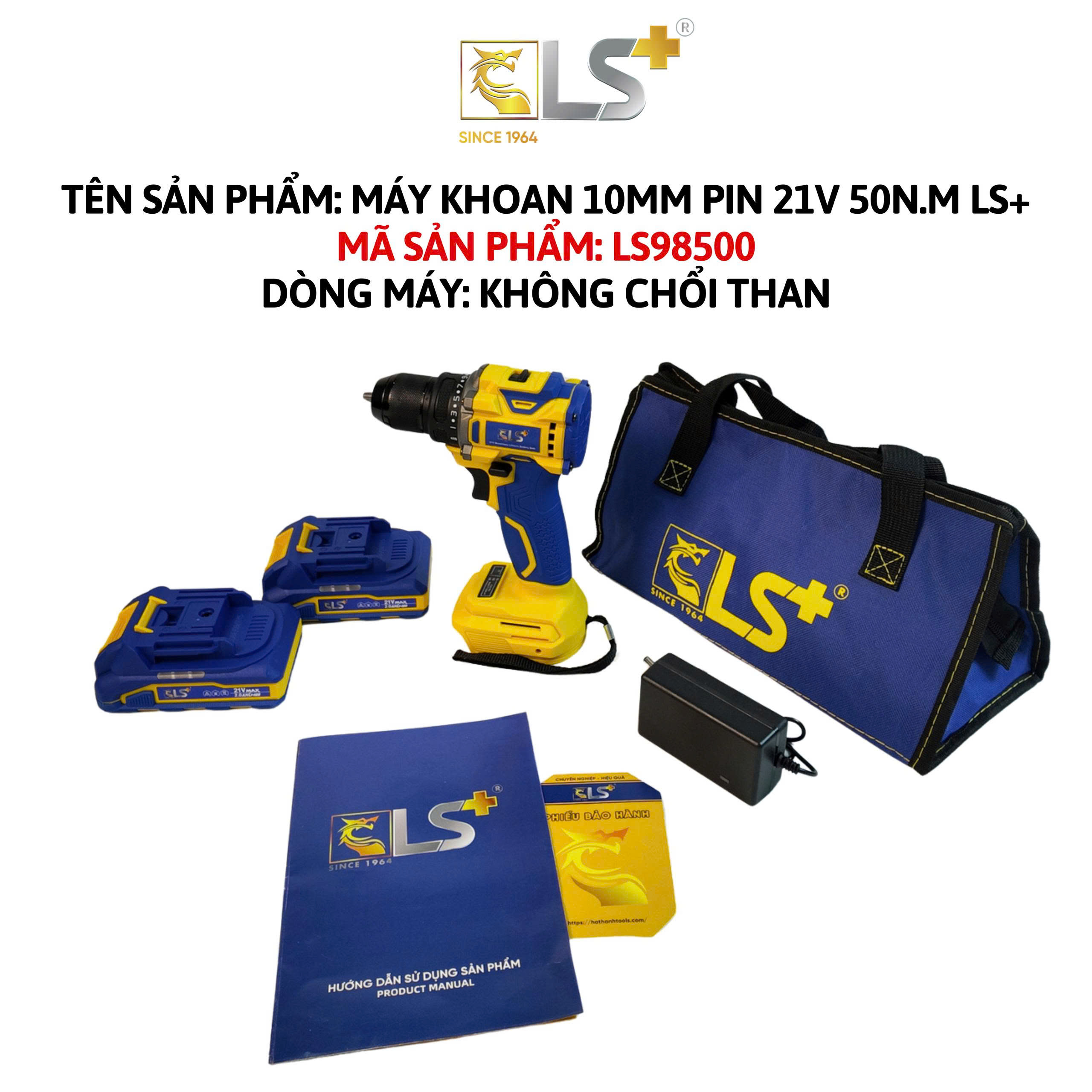 Máy Khoan 10mm Pin 21V 50N.m LS+