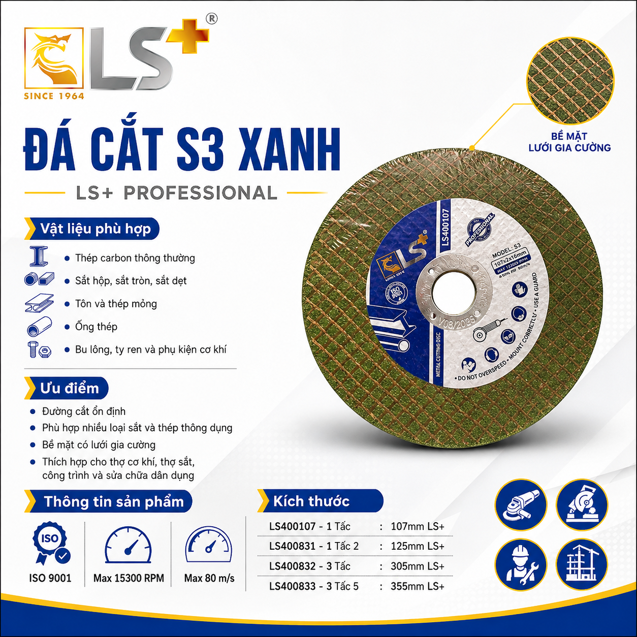 Đá Cắt Xanh S3 LS+