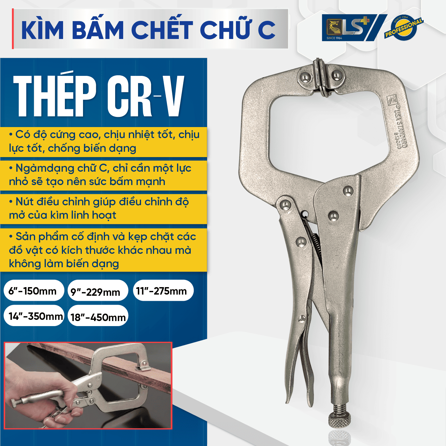 Kìm bấm chết chữ C LS+