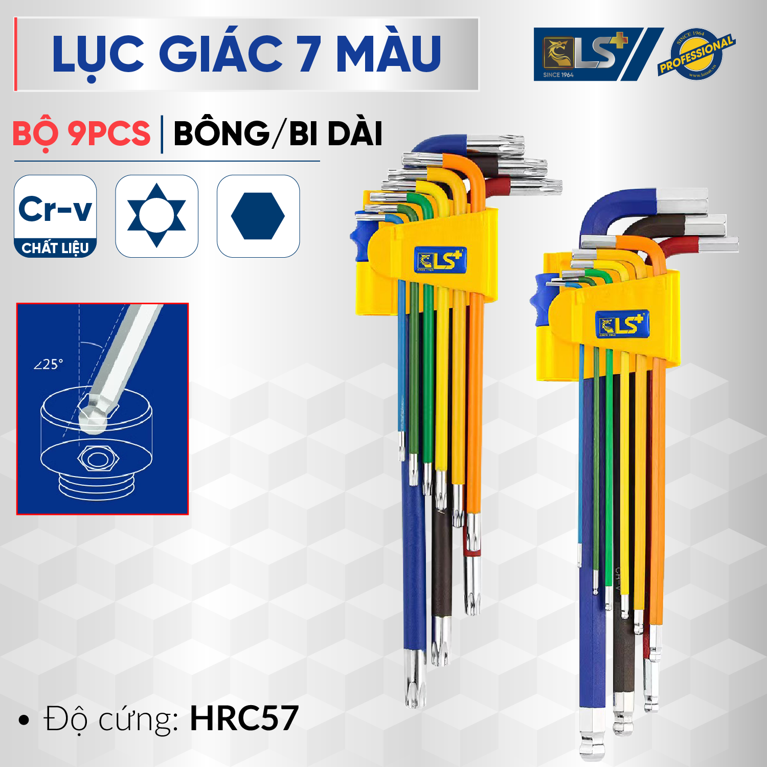 Lục giác 7 màu bộ 9psc LS+