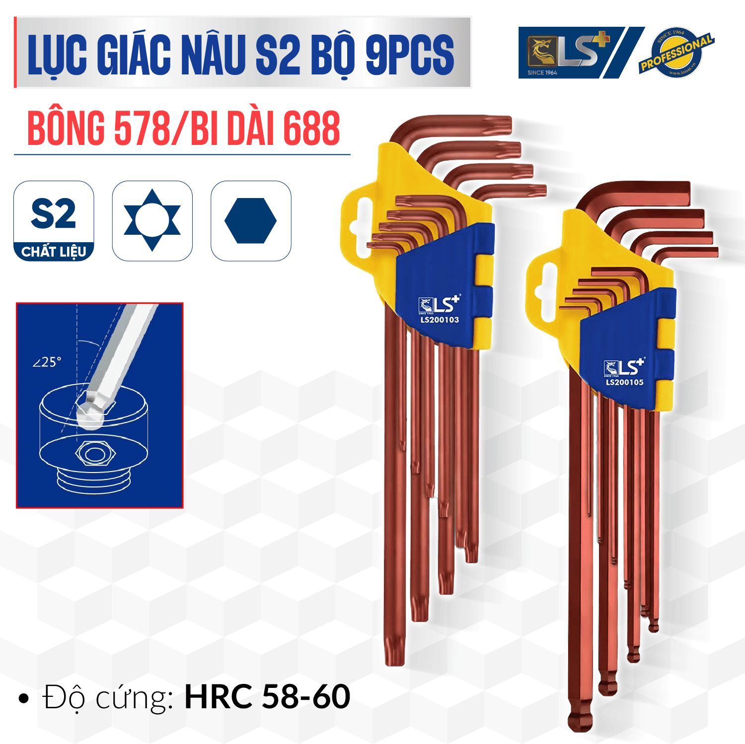 Lục giác nâu S2 bộ 9PCS LS+