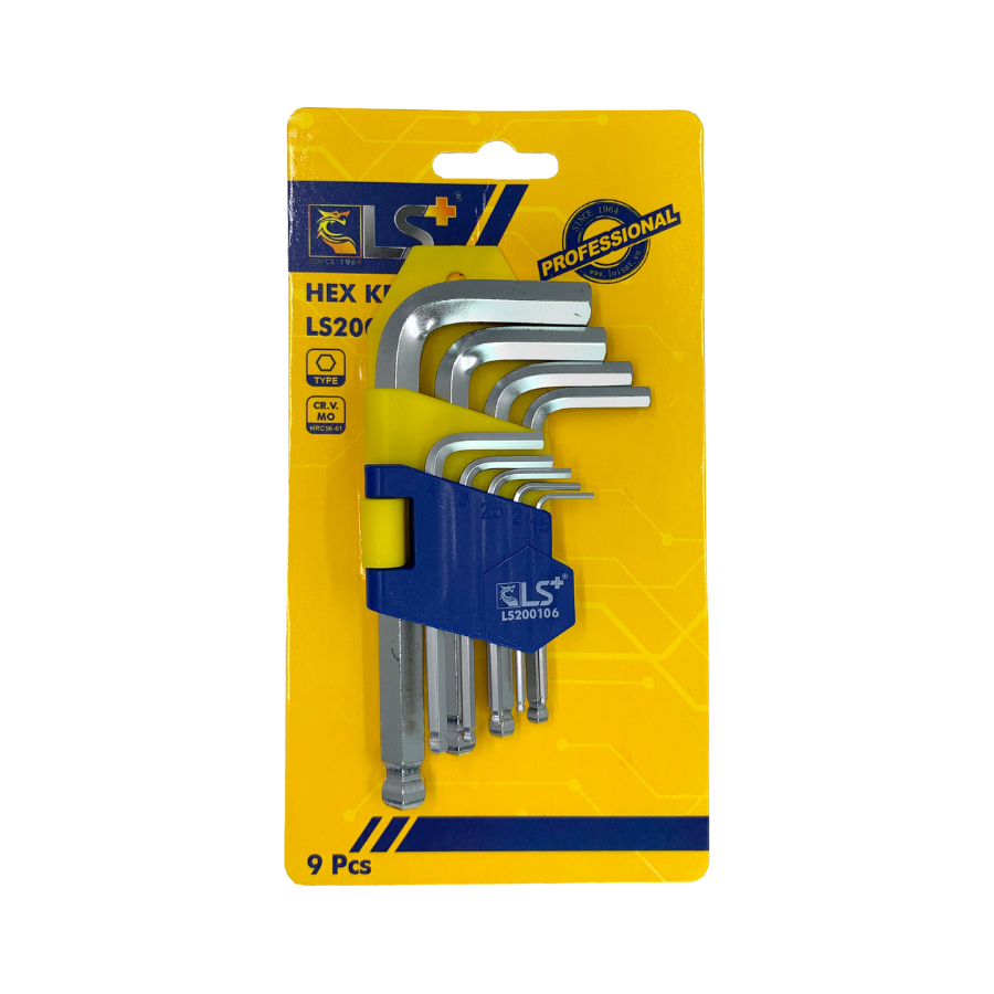 Lục giác ngắn Bộ 9PCS Bi LS+