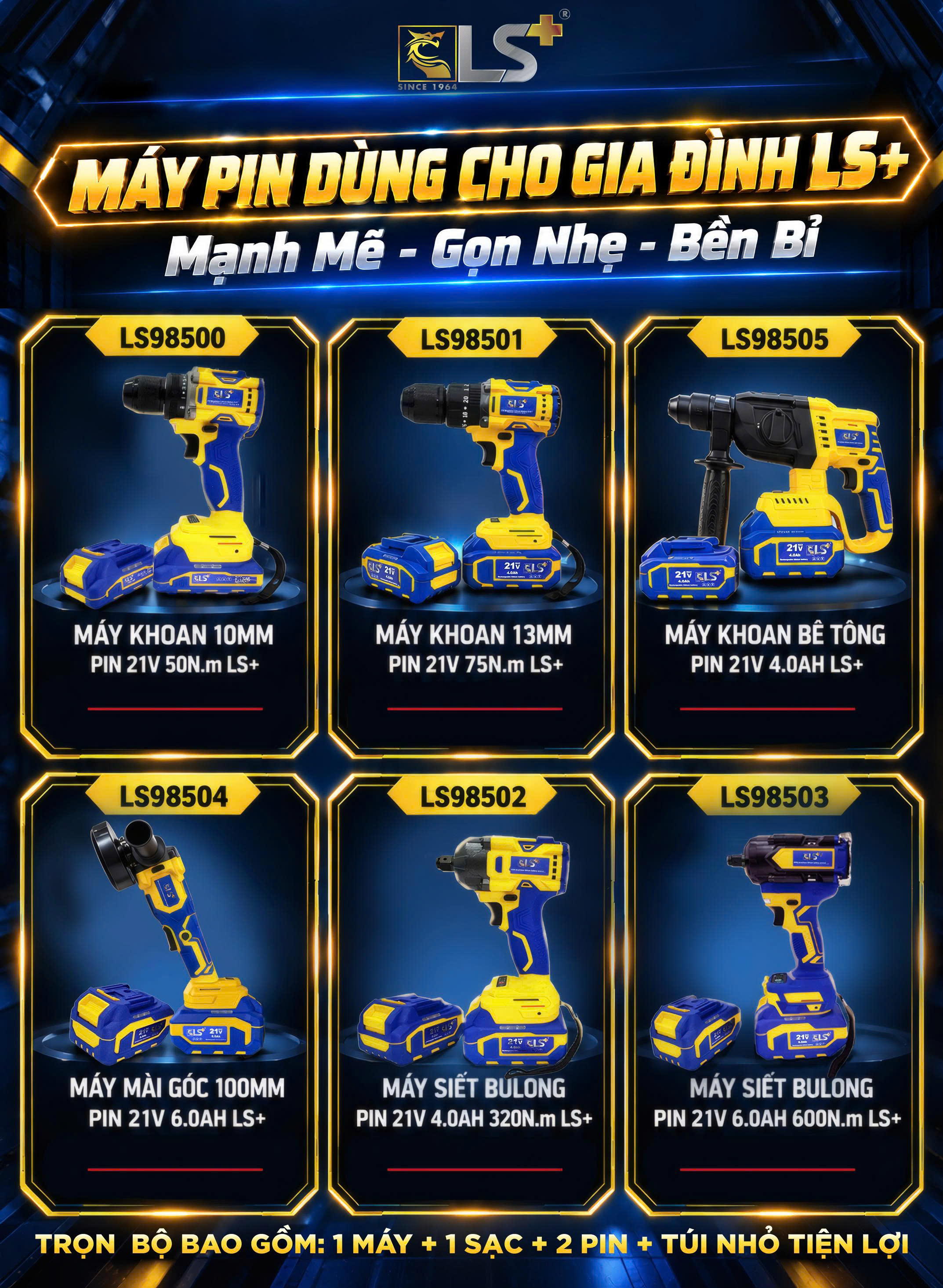 Trọn bộ máy dùng pin LS+