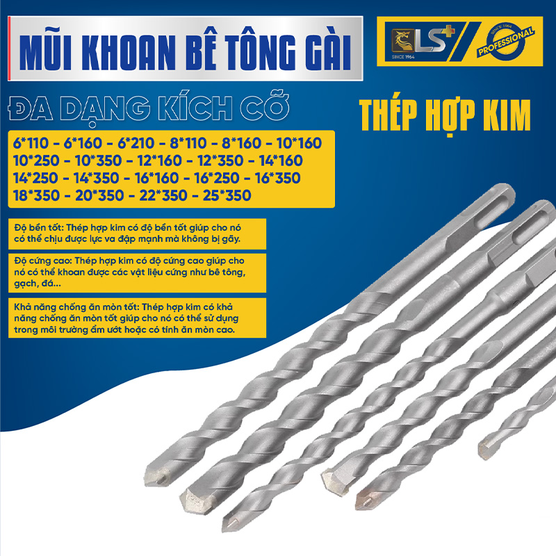 Mũi Khoan Bê Tông Gài LS+