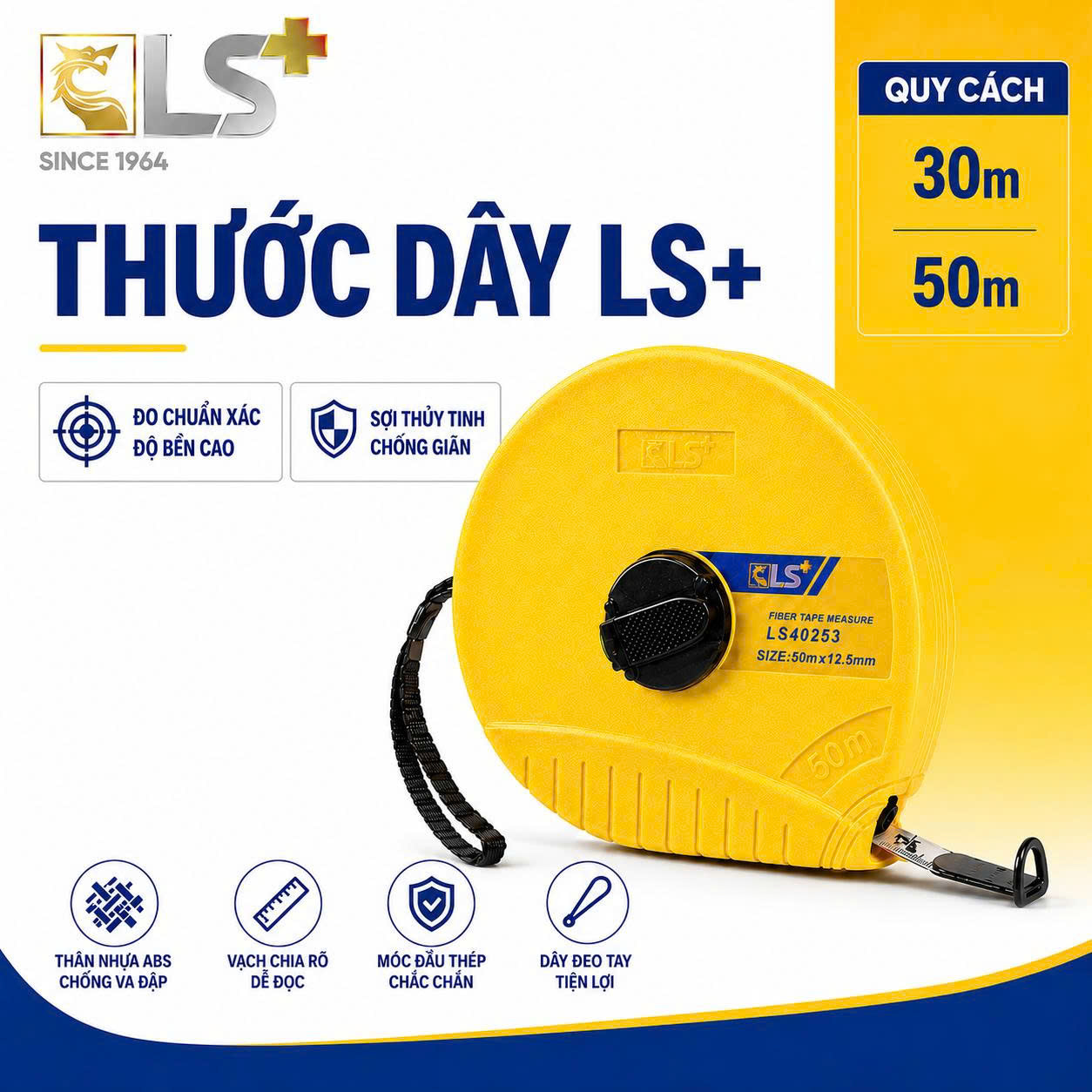 Thước dây 30m - 50m LS+