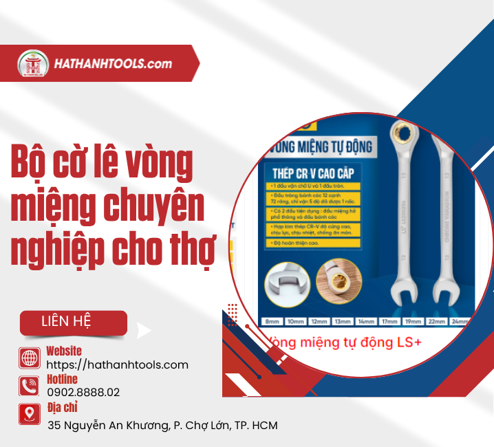Bộ cờ lê vòng miệng chuyên nghiệp cho thợ