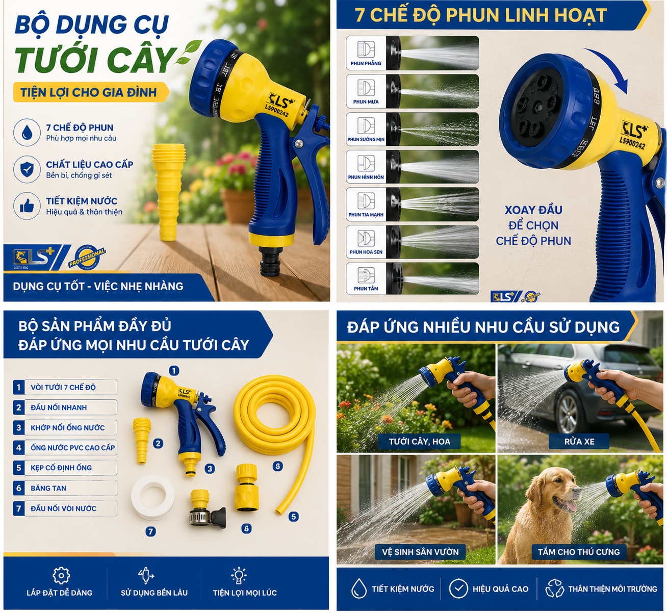 Các loại bộ dụng cụ tưới cây phổ biến hiện nay
