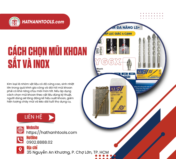 Cách chọn mũi khoan sắt và inox