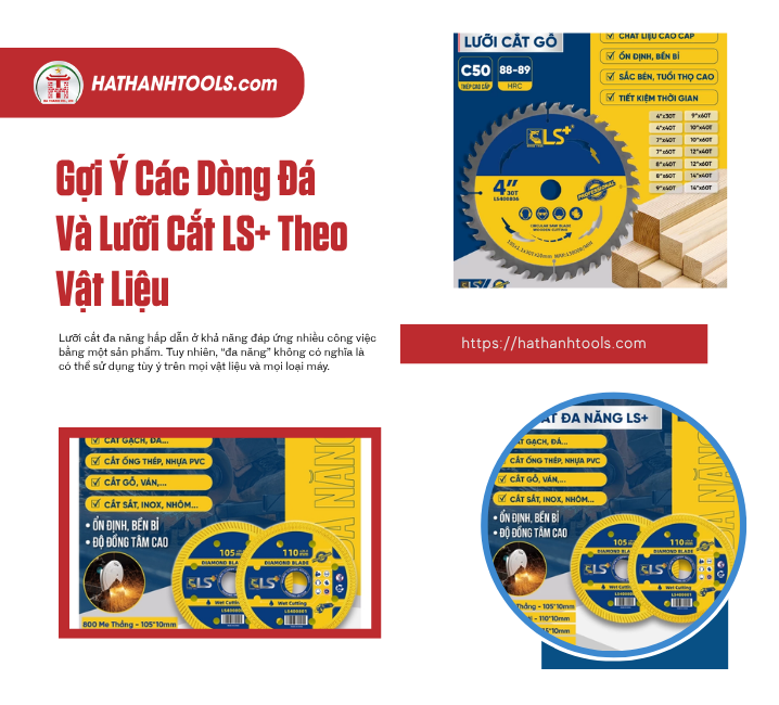 Gợi Ý Các Dòng Đá Và Lưỡi Cắt LS+ Theo Vật Liệu