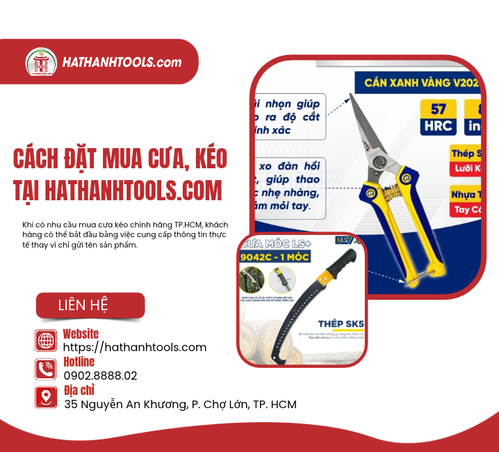 Cách đặt mua cưa, kéo tại hathanhtools.com