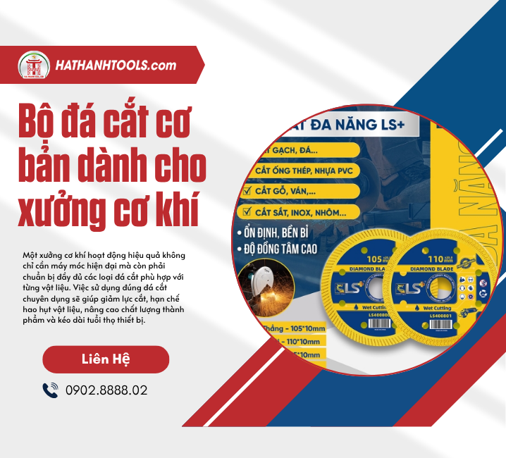 Bộ đá cắt cơ bản dành cho xưởng cơ khí