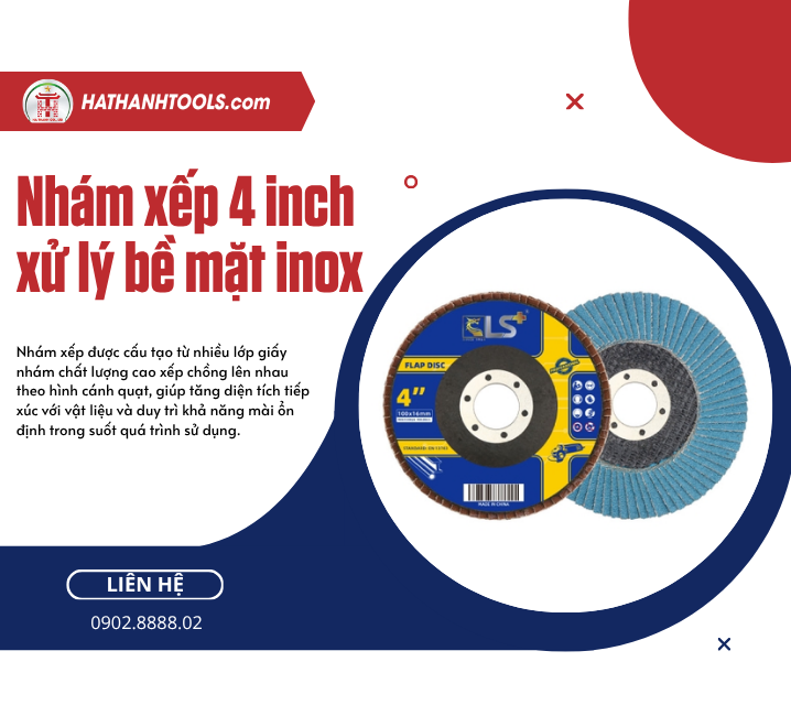 Nhám xếp 4 inch xử lý bề mặt inox