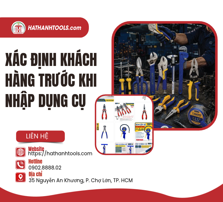 Xác định khách hàng trước khi nhập dụng cụ