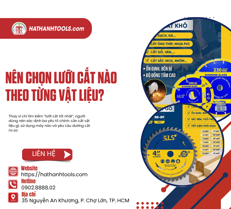 Nên Chọn Lưỡi Cắt Nào Theo Từng Vật Liệu?